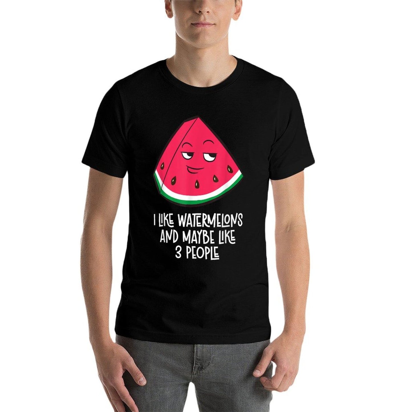 I Like Watermelons And Maybe Like 3 People Cute Watermelon  Oversized Silhouette T-Shirt
