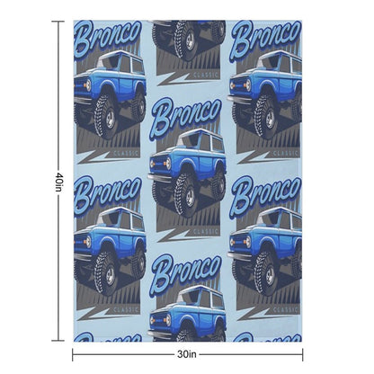 Ford Bronco Truck Classic Ford Bronco Blue Compact Throw Blanket