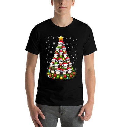 Ugly Christmas Sweater Day Funny Hedgehog Christmas Tree  Heathered Texture T-Shirt