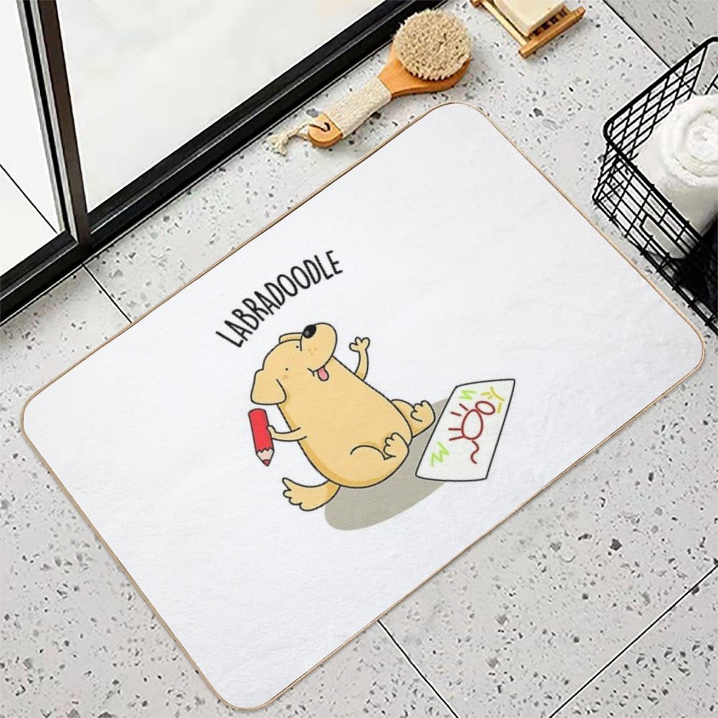Labradoodle Funny Labrador Dog Puns  Non-Slip Bath Mat