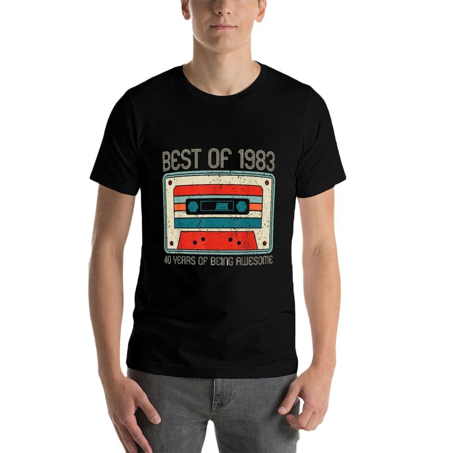 Retro 40th Birthday Best Of 1983 Cassette Tape  Polyester Blend T-Shirt