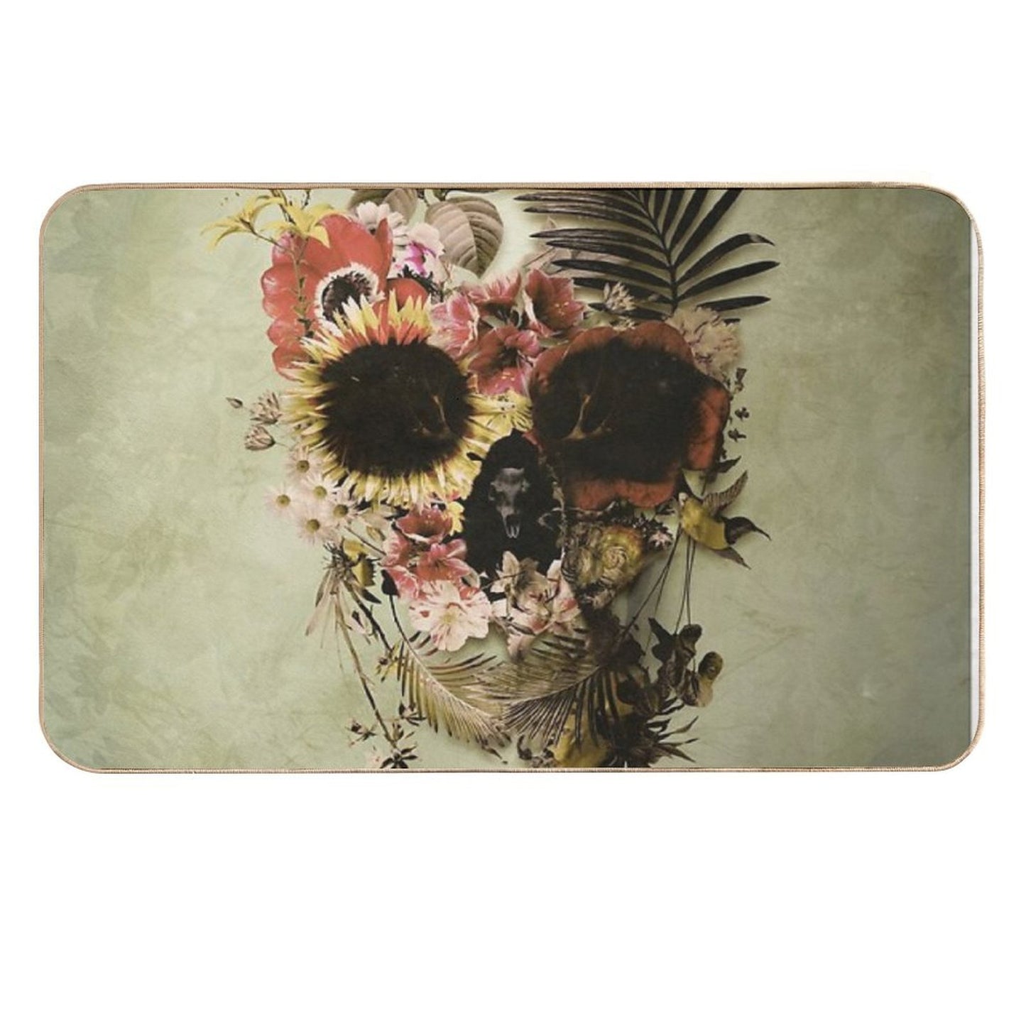 Garden Skull Light  Stain-Proof Bath Mat