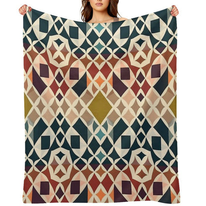 Abstract Geometric Design Durable Throw Blanket