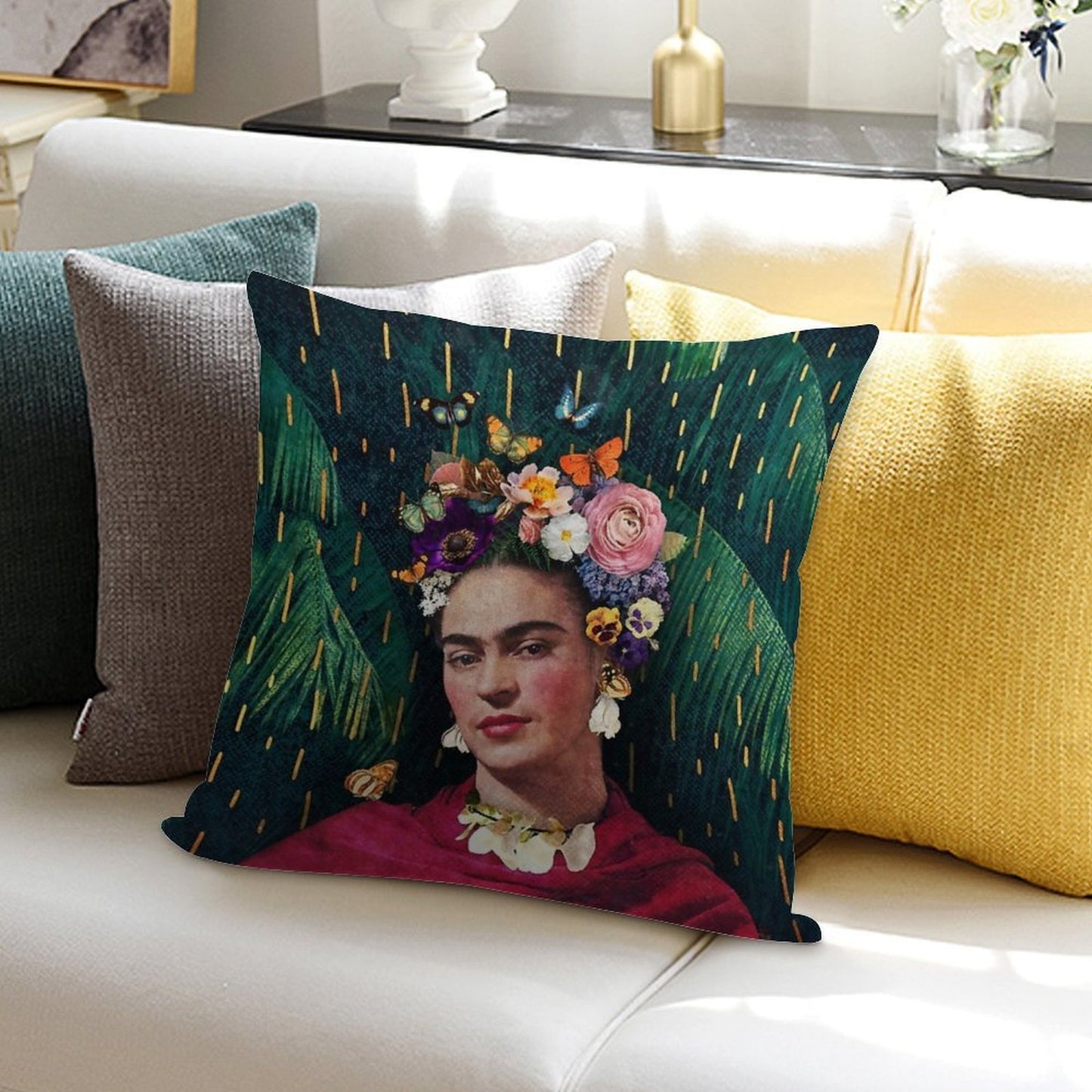 Frida Kahlo  World Women's Day Soft Decorative Cover Throw Pillow