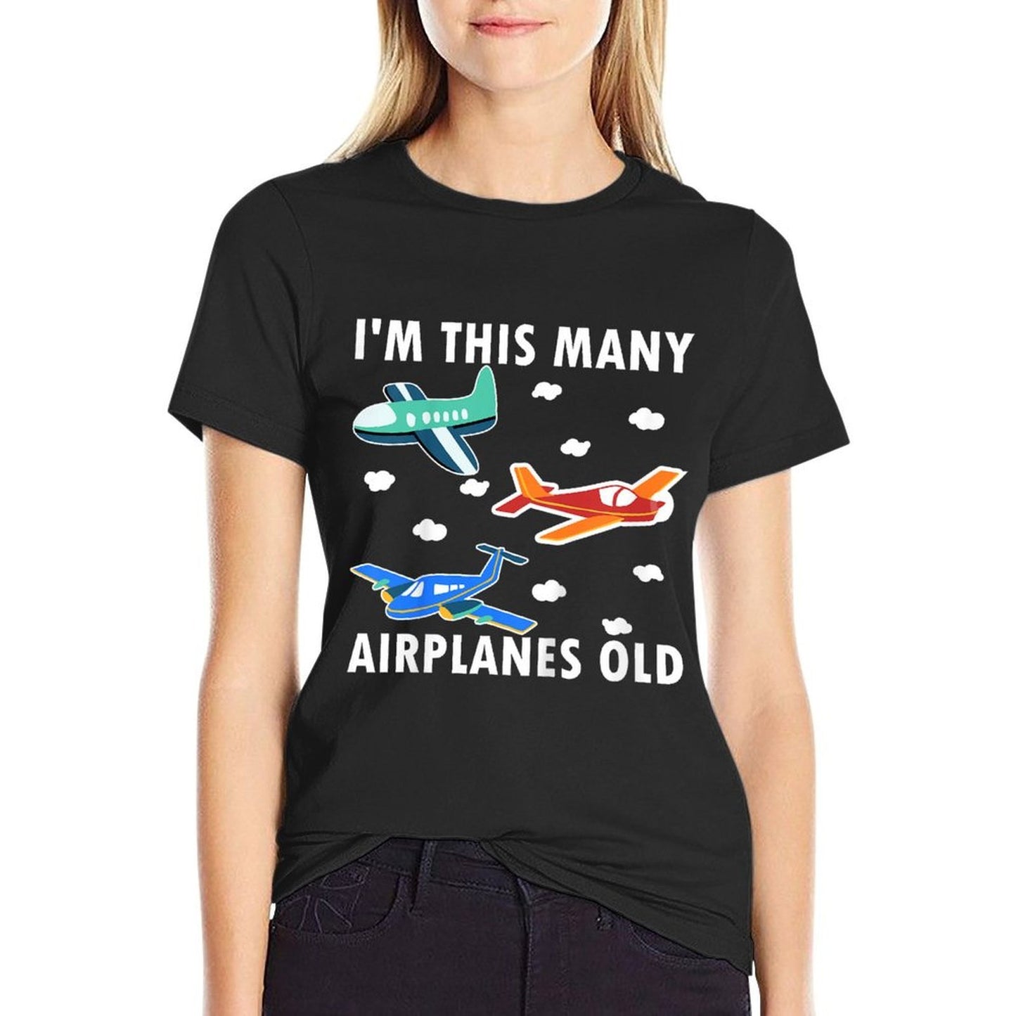 Kids 3 Years Old Boy Airplanes Old 3rd Birthday Kids  Durable T-Shirt