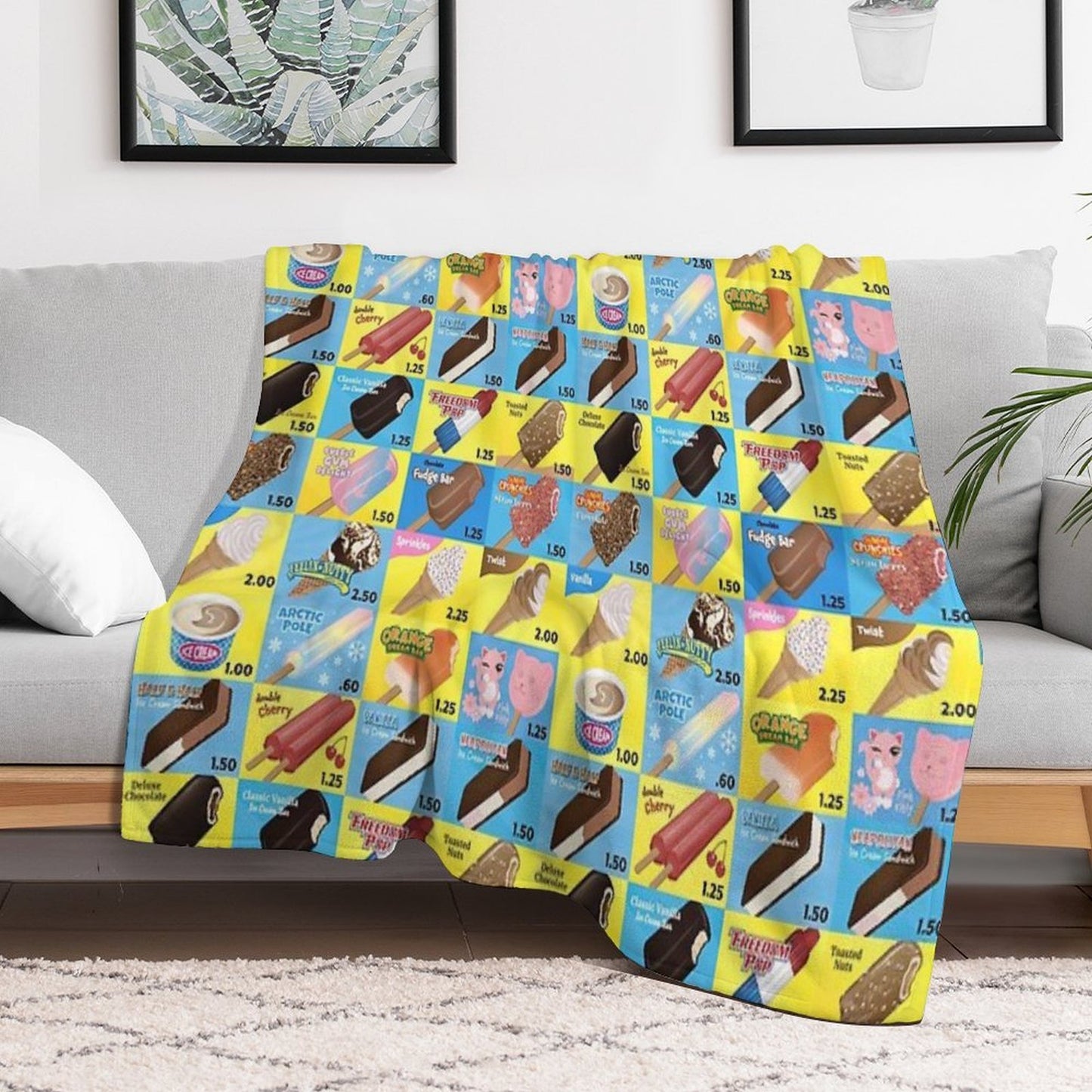 Ice Cream Truck Menu Comfort Throw Blanket