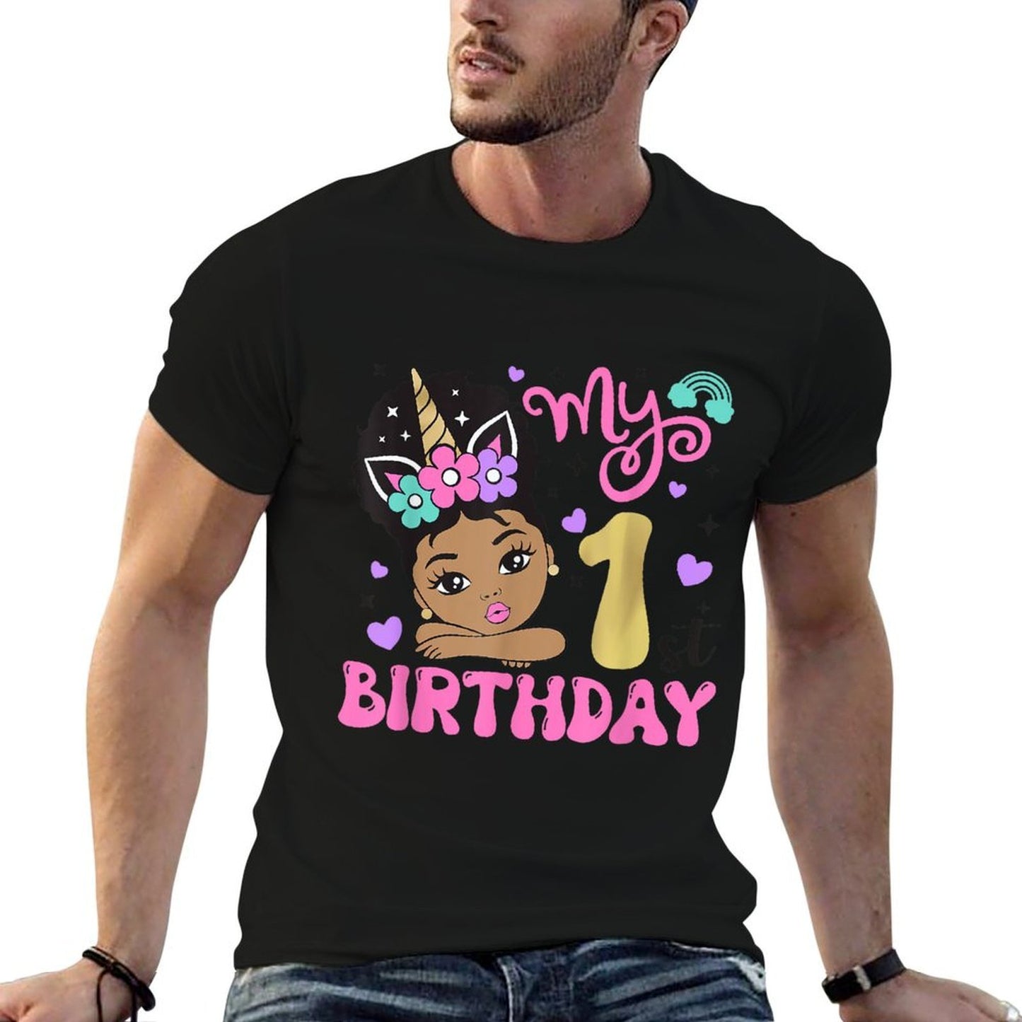 It's My 1st Birthday Black Girl 1 Years Old Melanin Kids  Lightweight T-Shirt