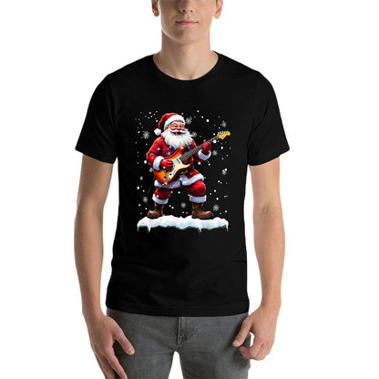 Santa Claus Playing Bass Guitar Christmas Xmas Music  Durable T-Shirt