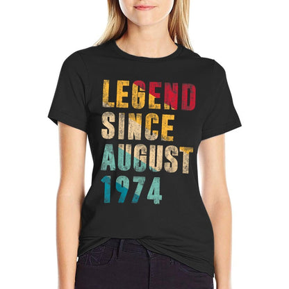 50 Years Old Gifts Legend Since August 1974 50th Birthday  Soft T-Shirt