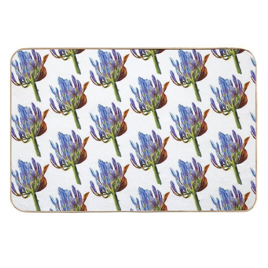 Vibrant Bloom – Purple & Blue Buds  Pet-Safe Bath Mat