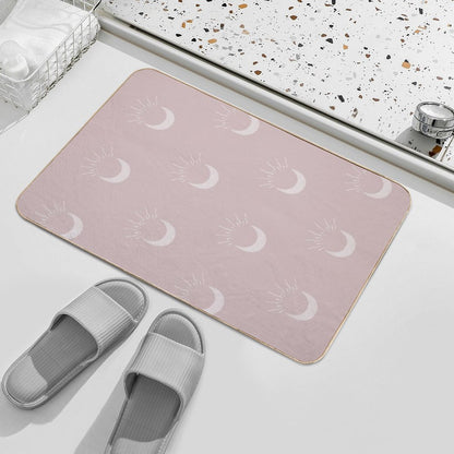 Cute Sun And Moon Design Boho Aesthetic In Muted Colors Gray Pink  Versatile Bath Mat