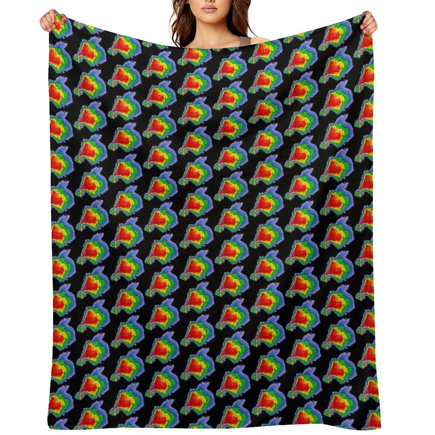 Supercell Radar Hook Echo 1 Sustainable Throw Blanket