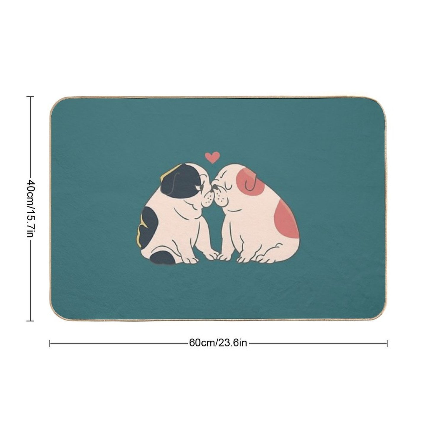 English Bulldog Kisses  Rapid-Drying Bath Mat