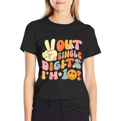 Groovy 10th Birthday Girl Peace Out Single Digits I'm 10  Quick-drying T-Shirt
