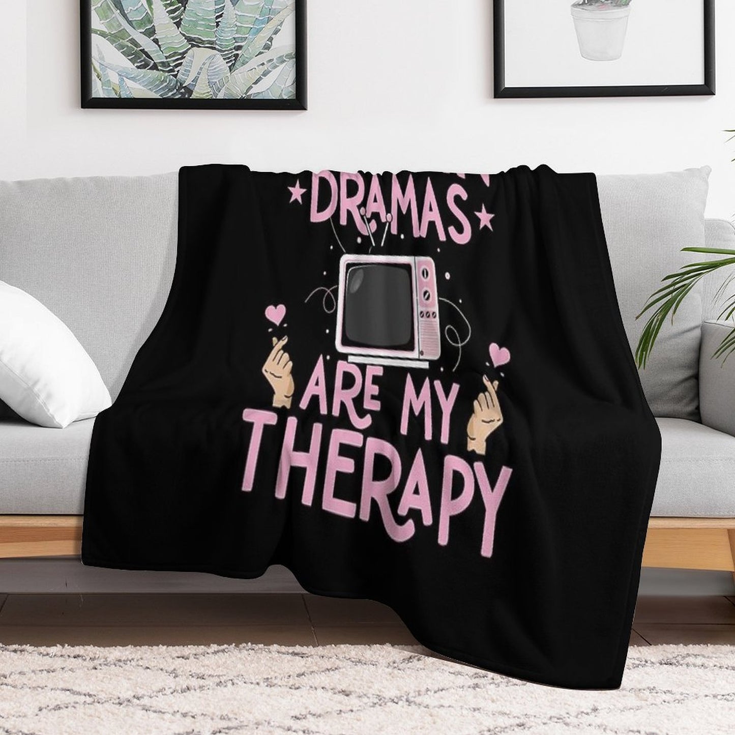 Korean Dramas Are My Therapy Shirt, K-Drama Fan Shirt, K-Drama Addict Shirt, Korean Drama Lover Shirt, Korea Oppa Shirt, K Drama Durable Throw Blanket