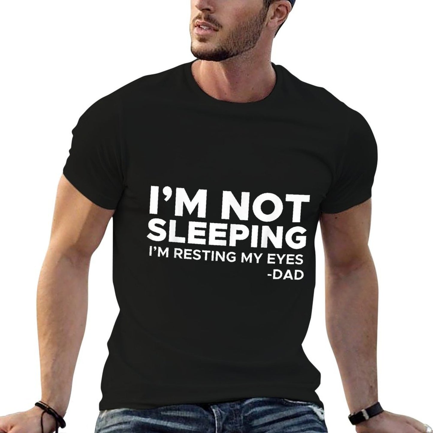 Happy Fathers Day 2021 Im Not Sleeping Vintage Mens  Tagless Design T-Shirt