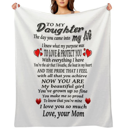 To My Daughter Love Design Multi-functional Throw Blanket
