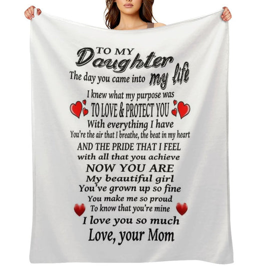 To My Daughter Love Design Multi-functional Throw Blanket