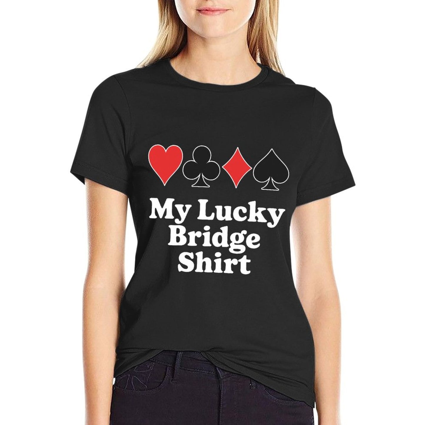 Funny Bridge Design for Men Women Card Game Bridge Player  Stretchy T-Shirt