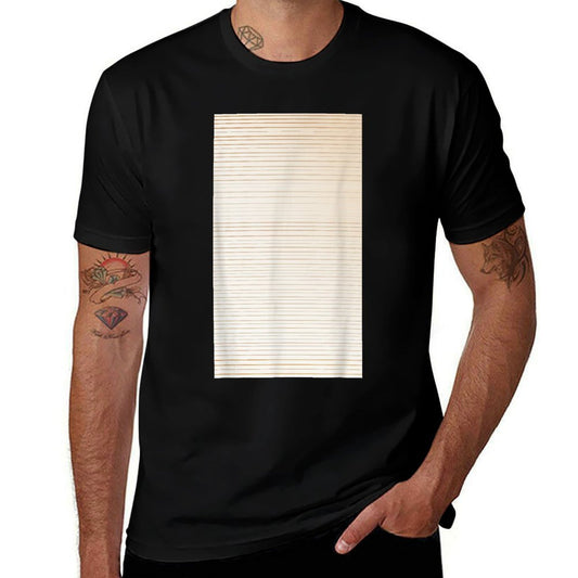 Beige Tan Horizontal Stripes Clean Minimalist  Eco-friendly Material T-Shirt