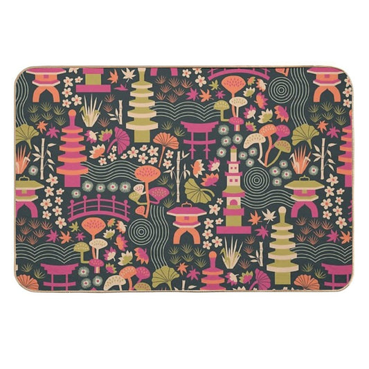 Zen Garden Based on The Japanese Tea Garden in Golden Gate Park  Absorbent Bath Mat