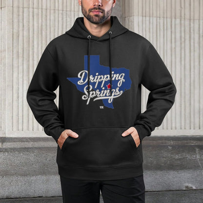 Dripping Springs Texas TX Map Durable Construction Hoodie