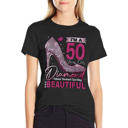 I'm A 50 Years Old Diamond, 50 And Fabulous 50th Birthday  Heathered Texture T-Shirt