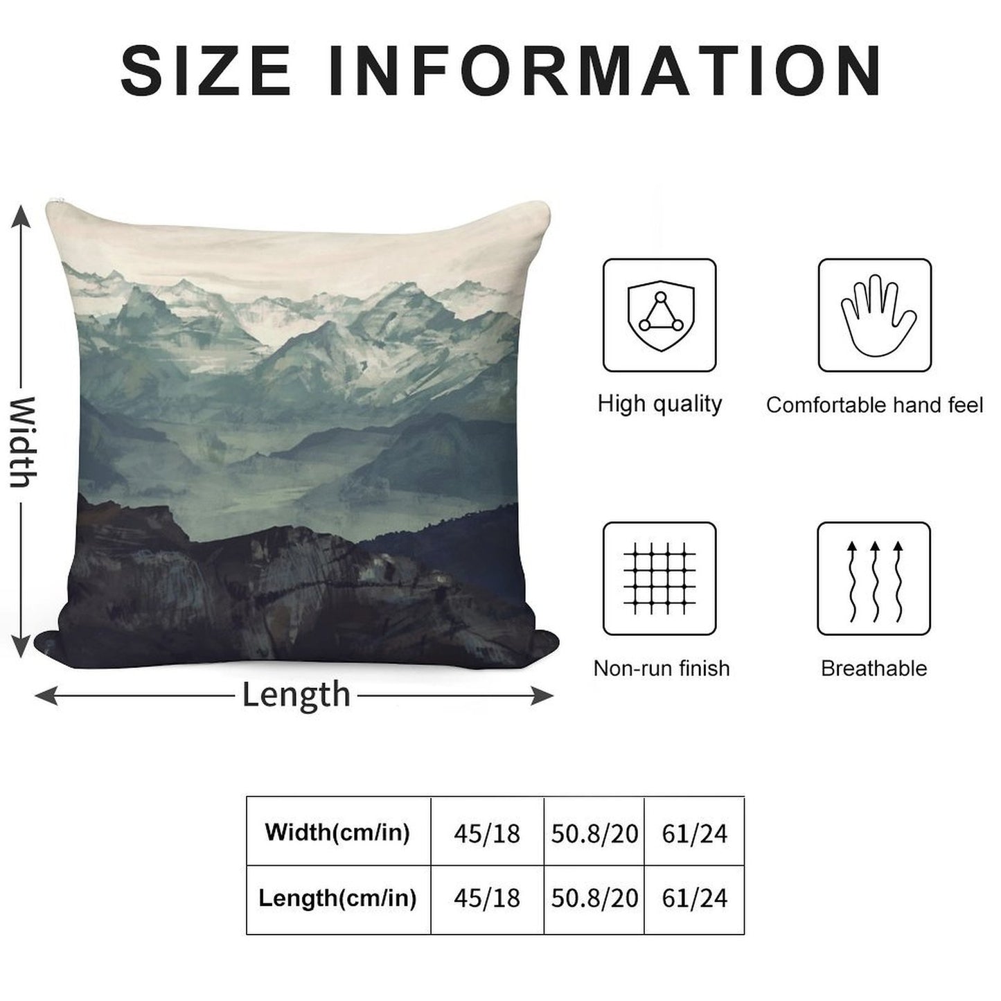 Mountain Fog Soft Ultra-Soft Texture Throw Pillow