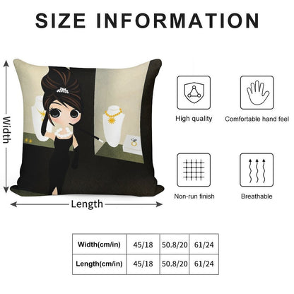 Breakfast at Tiffany's Soft Hidden Zipper Throw Pillow