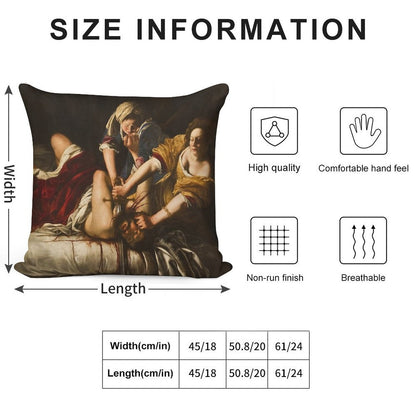 Artemisia Gentileschi's Judith Slaying Holofernes Soft Luxury Feel Throw Pillow