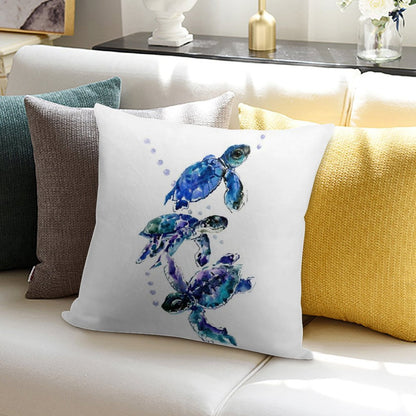 Three Sea Turtles Soft Warmth Comfort Throw Pillow