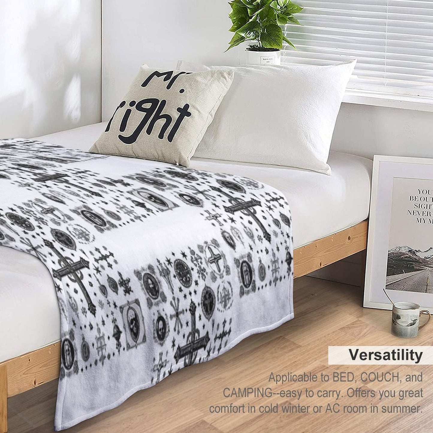 Wickedly Simple Unleash Dark Icons - Sinister Line Art for The Bold Sustainable Throw Blanket