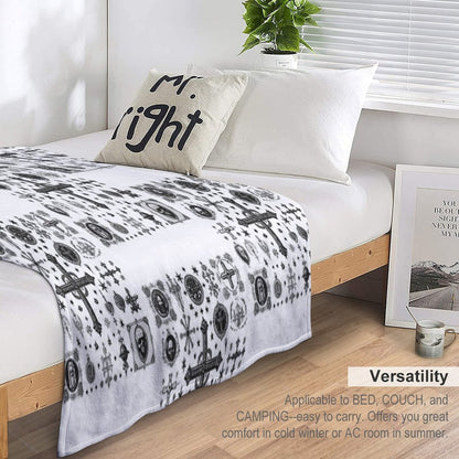 Wickedly Simple Unleash Dark Icons - Sinister Line Art for The Bold Sustainable Throw Blanket