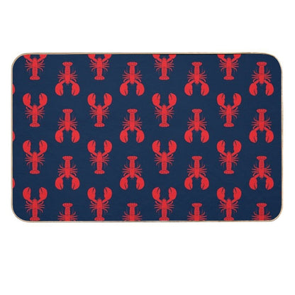 Lobsters - Red on Navy  Dirt-Trapping Bath Mat