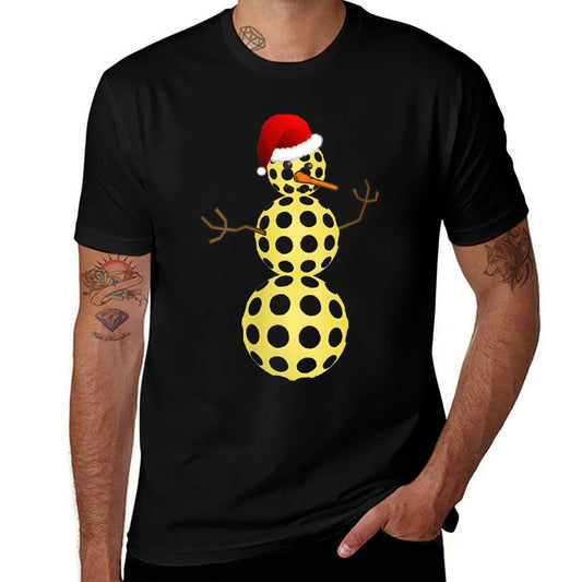 Womens Pickleball Christmas Funny Pickleball Snowman  Lightweight T-Shirt