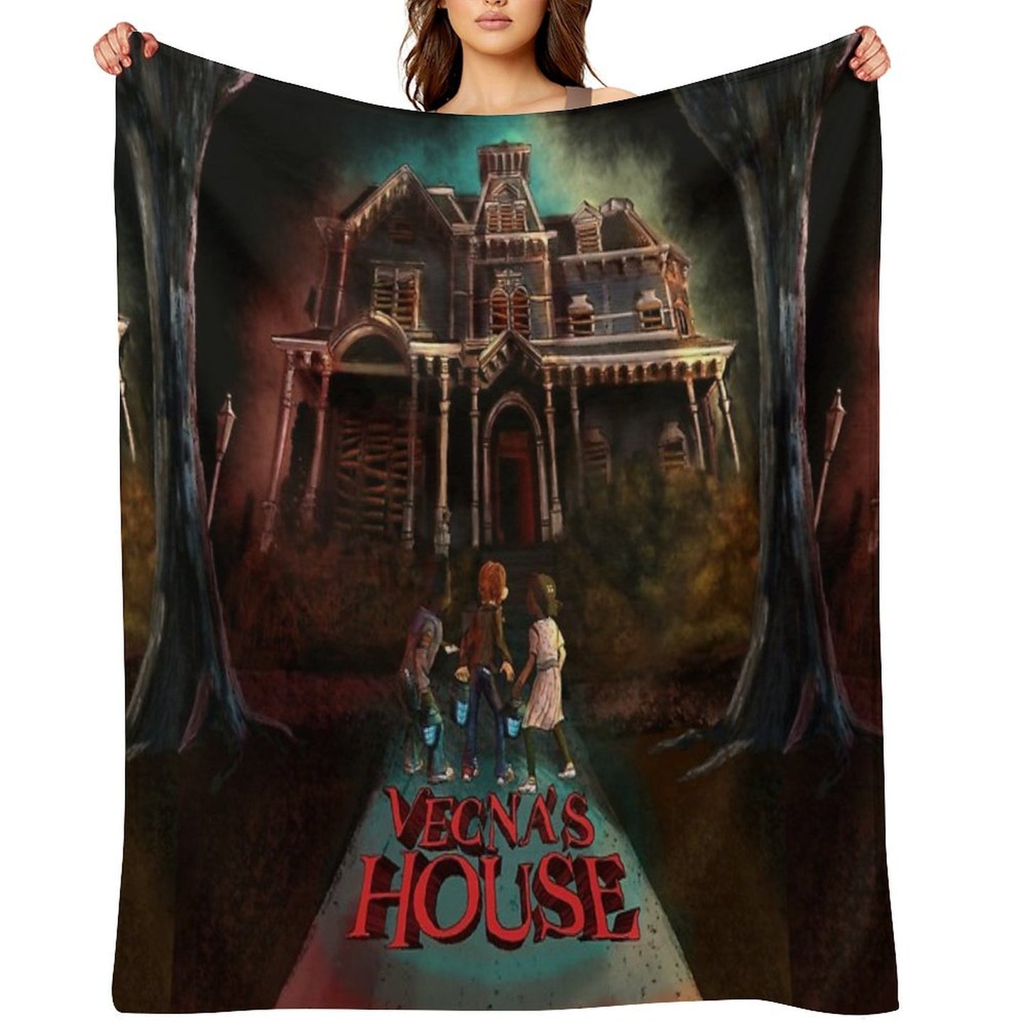 Vecna House (Monster House Parody) - Stranger Things Machine-washable Throw Blanket