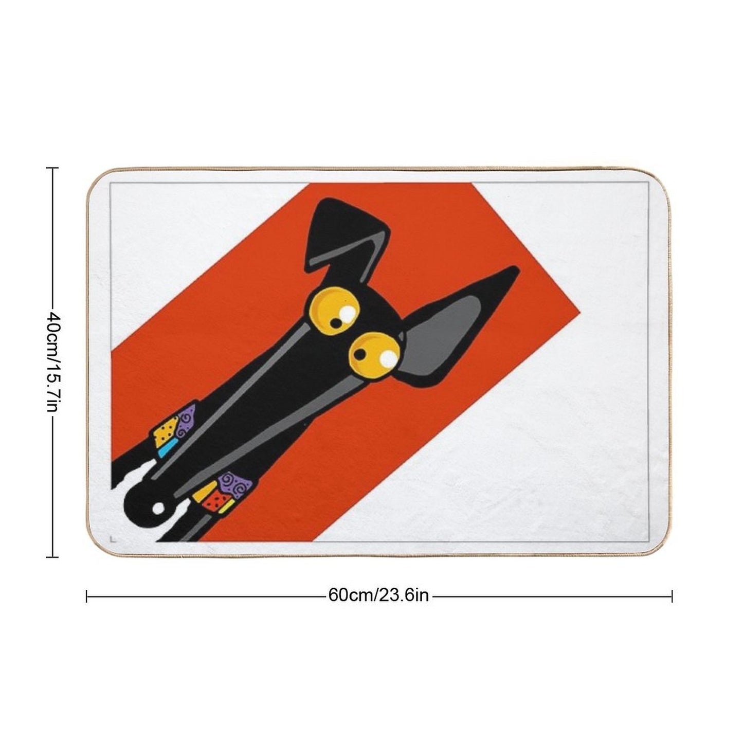 Greyhound Ears Big Red  Anti-Trip Bath Mat