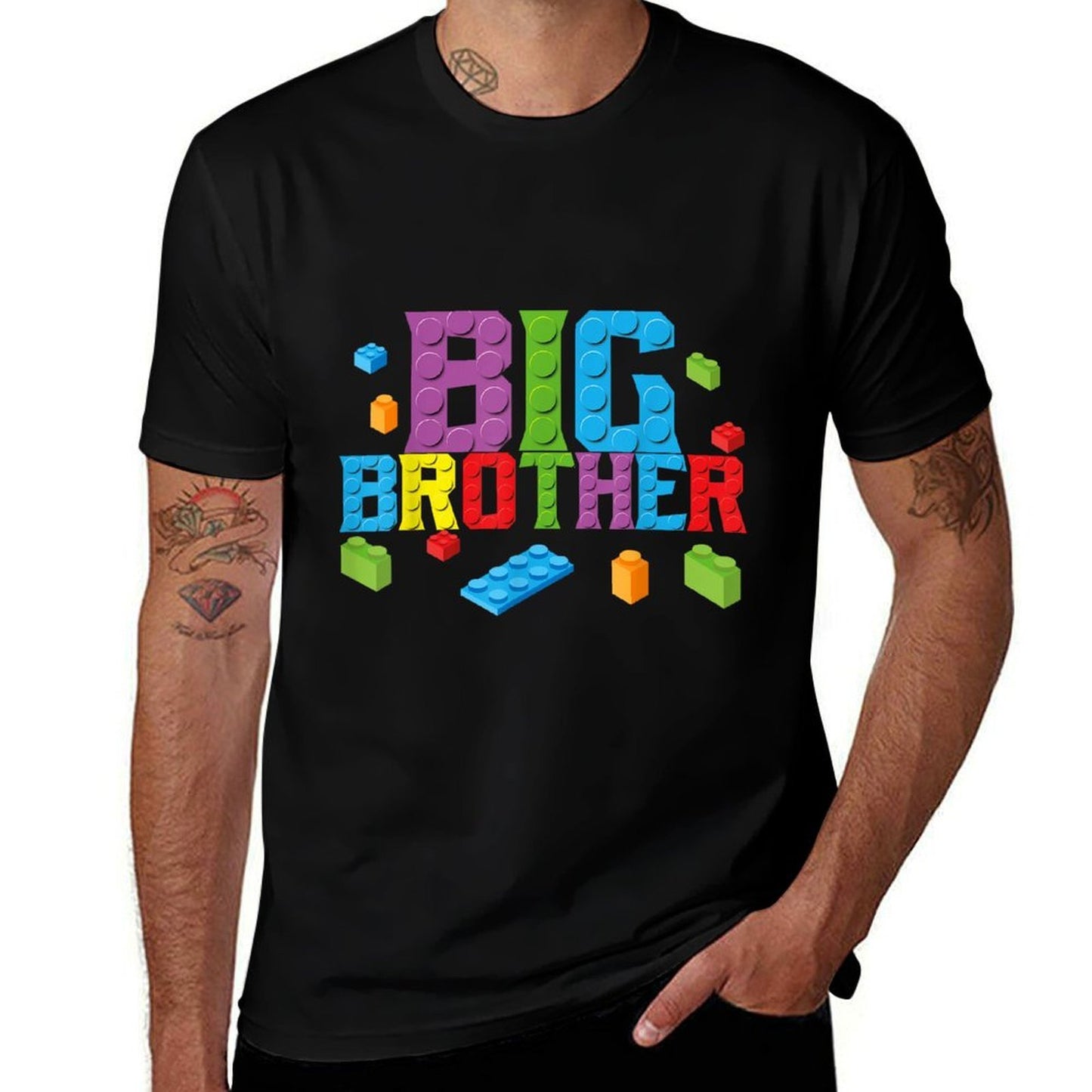 Big Brother Master Builder Building Bricks Blocks Family Set  Summer-ready Fabric T-Shirt