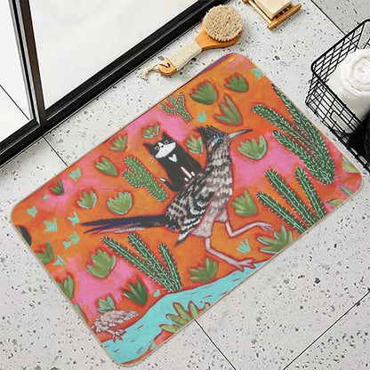 The Roadrunner And Cat Friend  Non-Slip Bath Mat