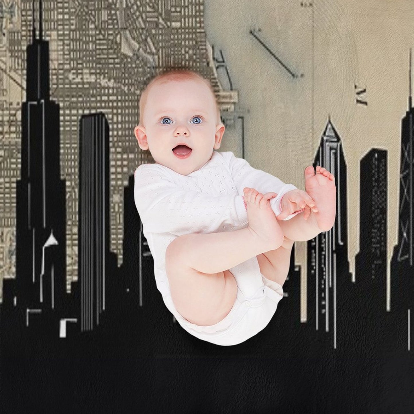 Chicago Skyline Compact Throw Blanket