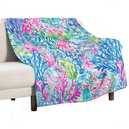 Summer Lily Ocean Holidays Travel-friendly Throw Blanket