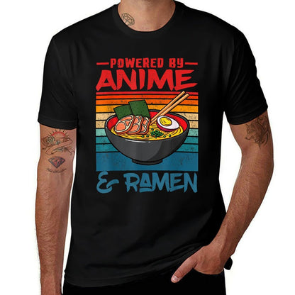 Powered By Anime  Ramen Love Anime Noodles Mens Women Kids  Vintage-inspired T-Shirt