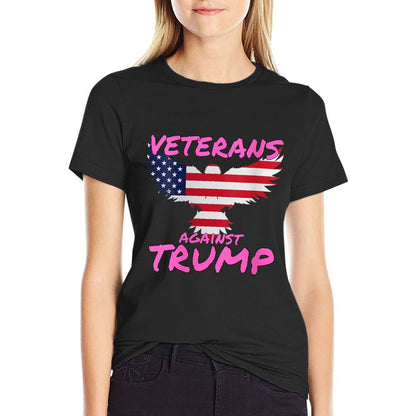 Womens Veterans Against Trump Funny Anti Trump Apparel  Wrinkle-resistant T-Shirt