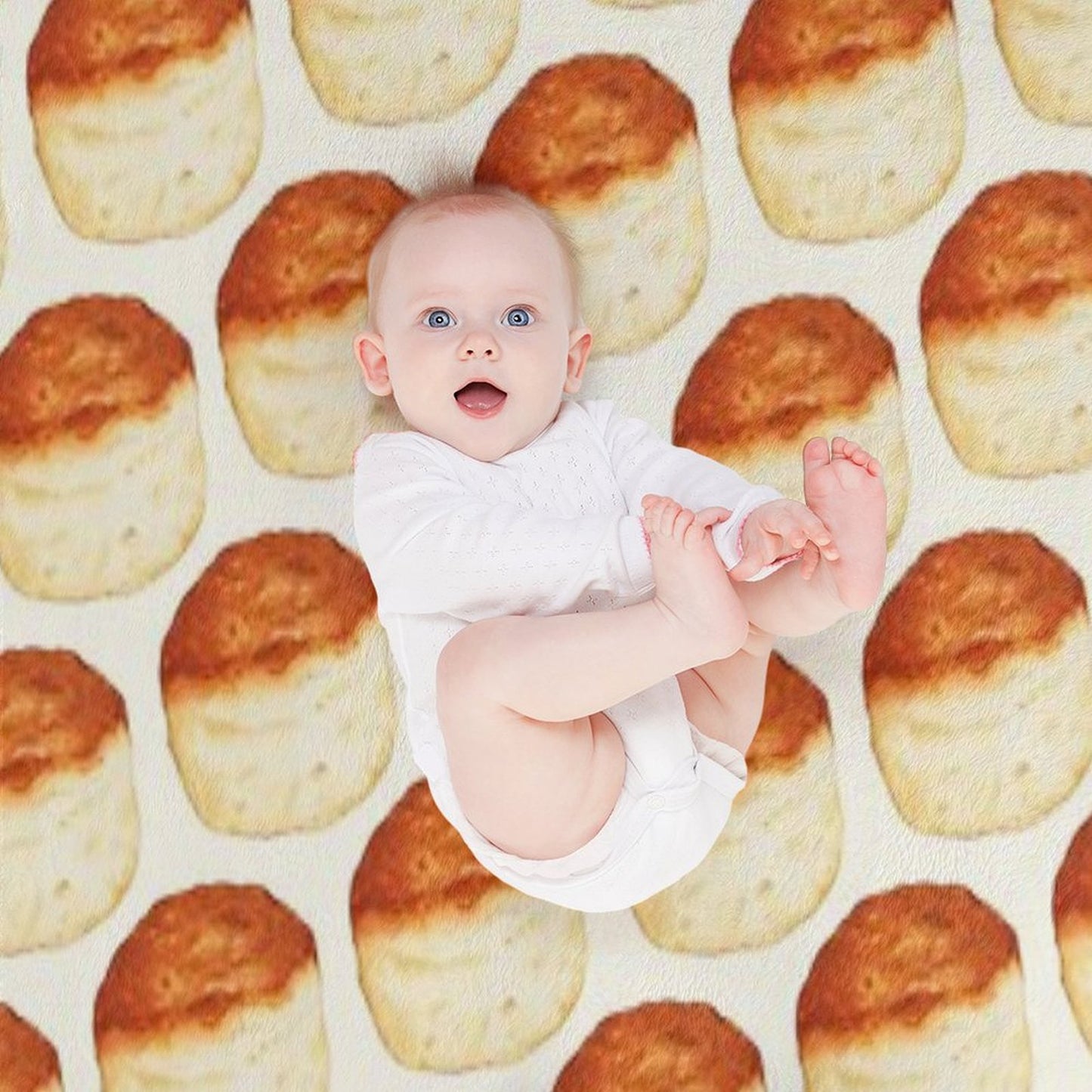 Biscuit Pattern - White Lightweight Throw Blanket