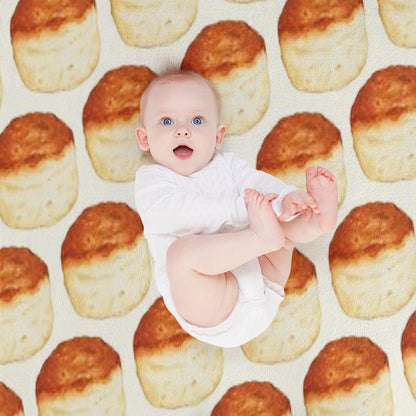 Biscuit Pattern - White Lightweight Throw Blanket