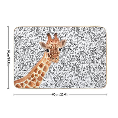 Watercolor Giraffe  Versatile Bath Mat