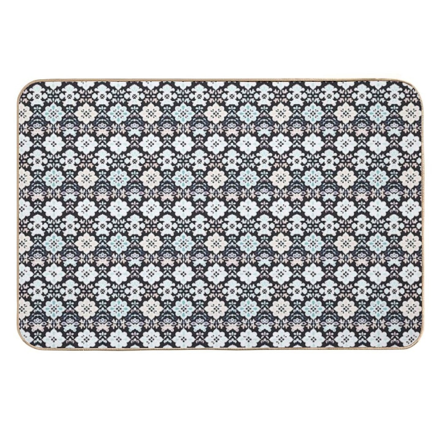 Flowers And Butterflies Abstract O  Stain-Proof Bath Mat