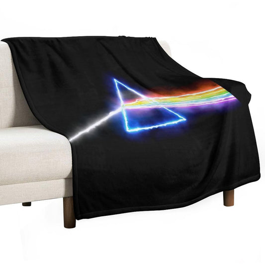 Pink Floyd Dark Side of The Moon Style Prism Rainbow Colors Multi-functional Throw Blanket