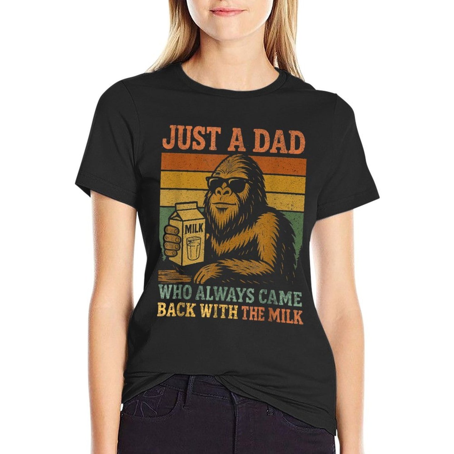 Bigfoot Dad, Just A Dad Who Always Came Back With The Milk  Vintage-inspired T-Shirt