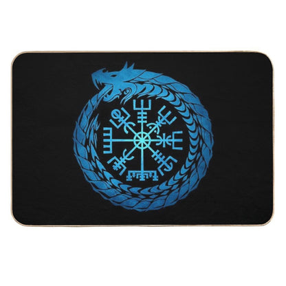 Vegvisir Jormungandr World Serpent  Stain-Proof Bath Mat